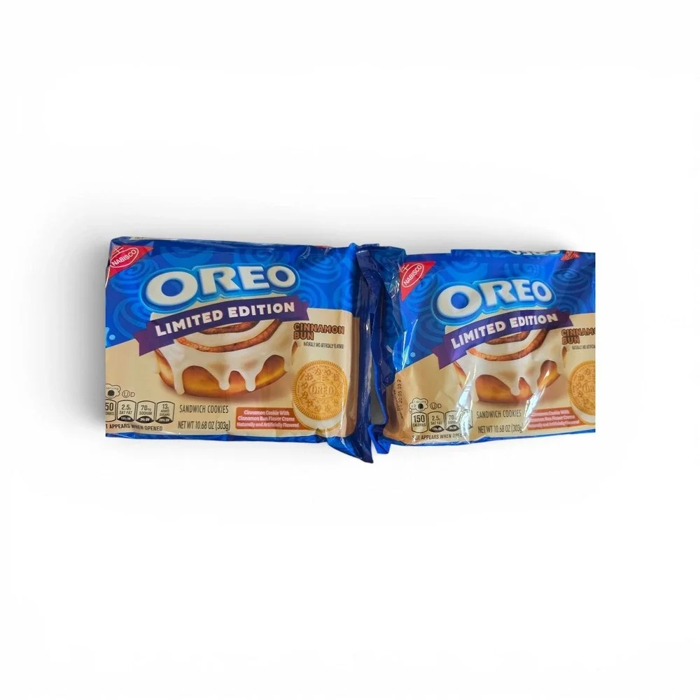 2x Limited Edition Oreo Cinnamon Bun Cookies 10.68 oz Each NEW Rare HTF Sealed